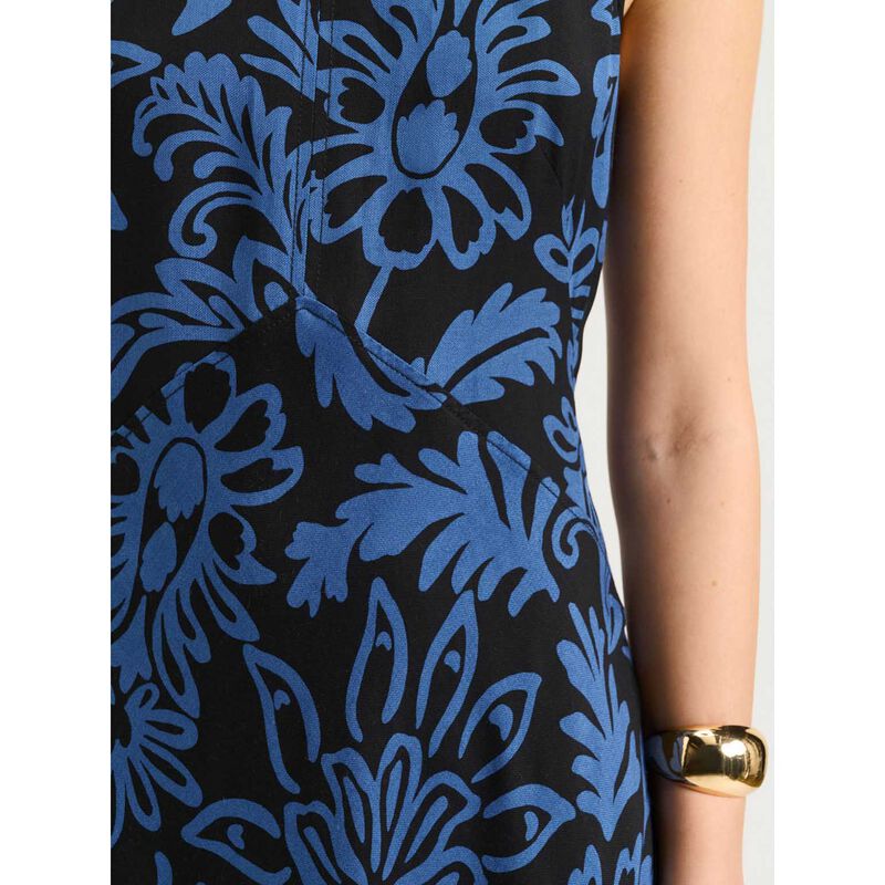 Veronika Maine Blue Petite Filigree Empire Midi Dress image number 2